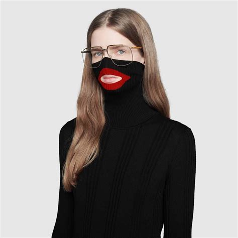 gucci womens sweater black face|wool balaclava jumper gucci.